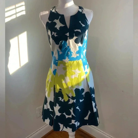 MILLY  A-Line Mini Dress Blue Green Size 4 - Picture 6 of 10